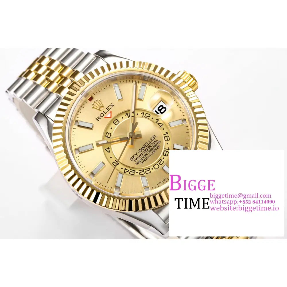 Skydweller 42Mm 326934 Yg/Ss Yg Dial Jubilee Bracelet Jnf A23J Rolex
