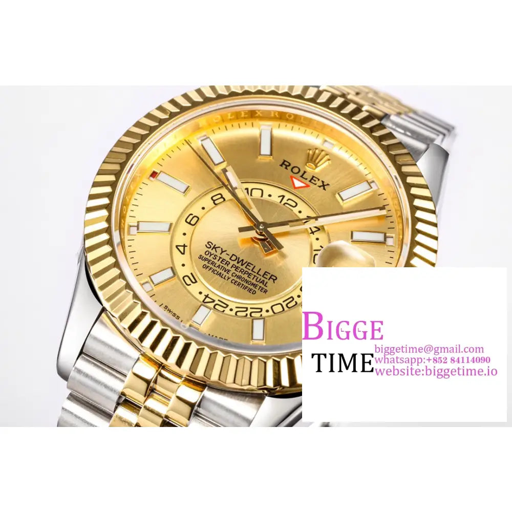 Skydweller 42Mm 326934 Yg/Ss Yg Dial Jubilee Bracelet Jnf A23J Rolex