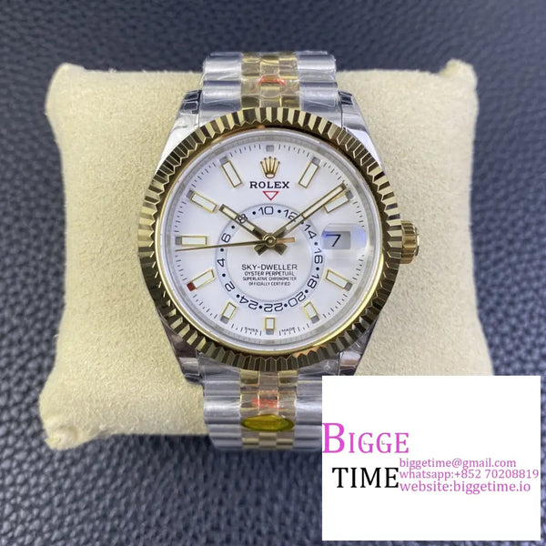 Skydweller 42Mm 326934 Yg/Ss White Dial Jubilee Bracelet Jnf A23J Option1 Rolex