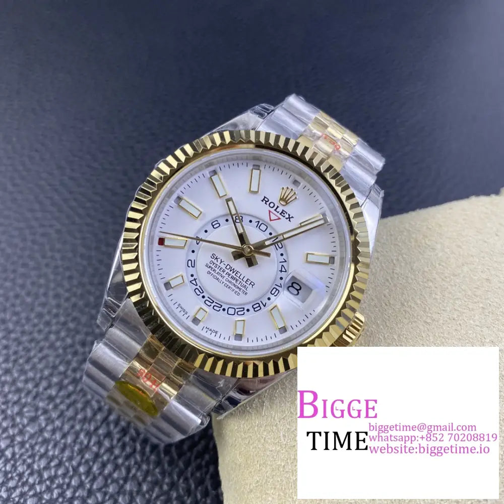 Skydweller 42Mm 326934 Yg/Ss White Dial Jubilee Bracelet Jnf A23J Rolex