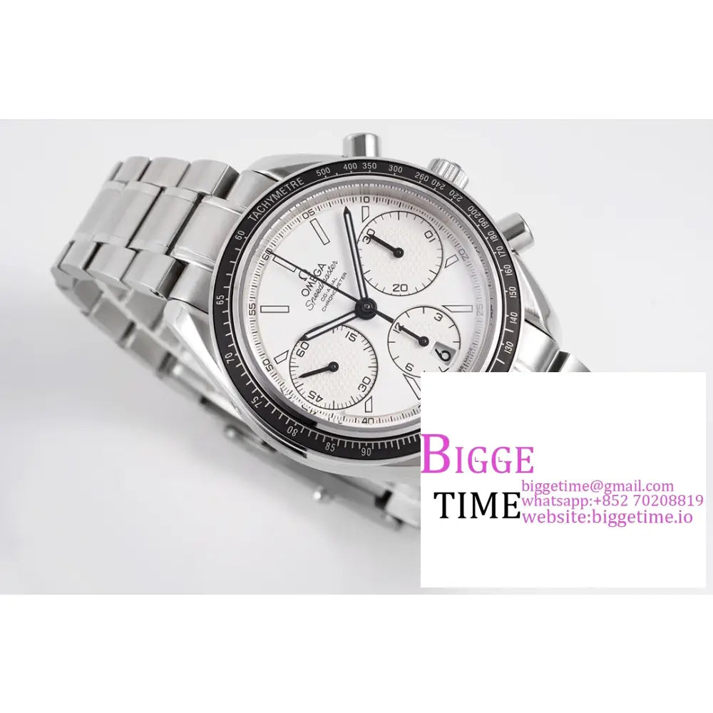 Speedmaster 40Mm Racing Master White Dial Ss Bracelet Hrf A7750 Omega