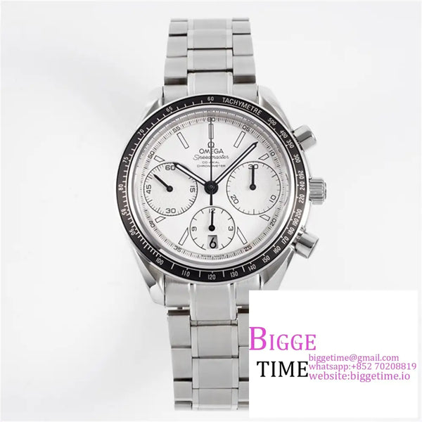 Speedmaster 40Mm Racing Master White Dial Ss Bracelet Hrf A7750 Option1 Omega