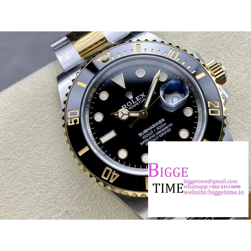Submariner 41Mm 126613Ln 904L Ceramic Black Dial Yg/Ss Bracelet Clean Factory Cf Vr3235 Rolex