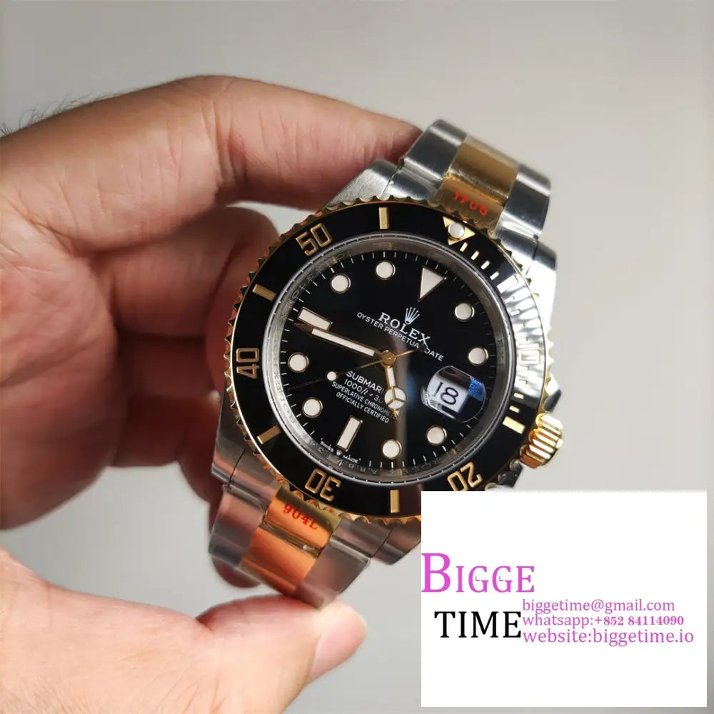 Submariner 41Mm 126613Ln 904L Ceramic Black Dial Yg/Ss Bracelet Vsf Vs3235 Rolex