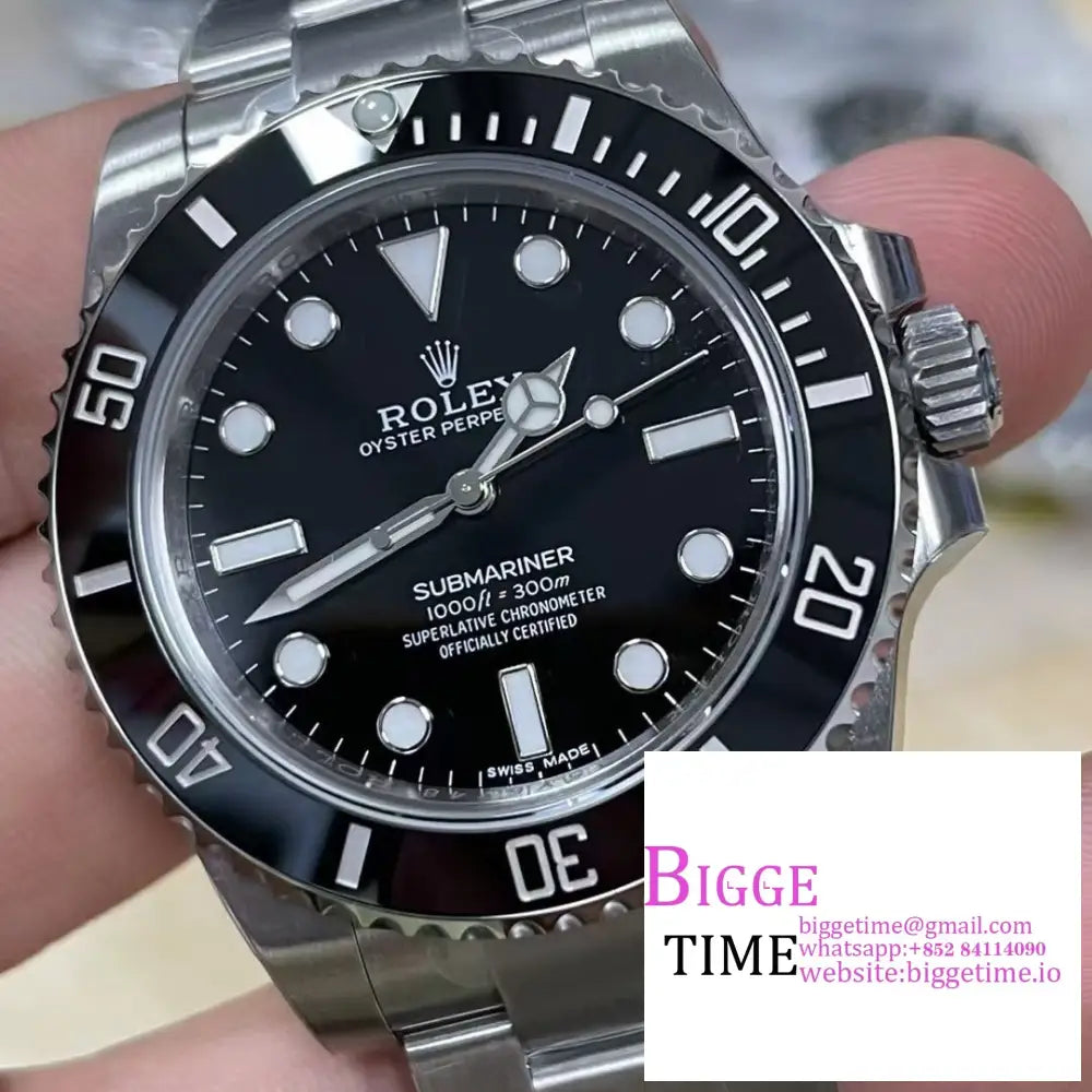 Submariner No Date 40Mm 114060 904L Ceramic Black Dial Ss Bracelet Vsf Vs3130 Rolex
