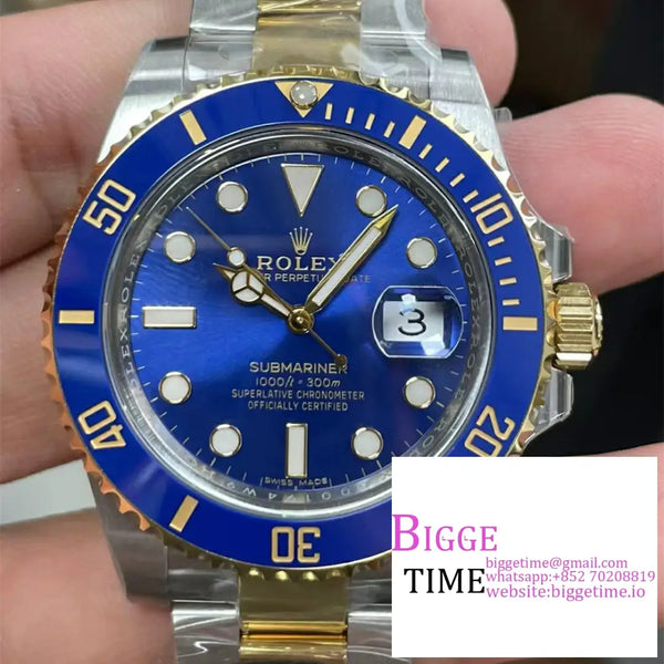 Submariner 40Mm 116613Lb 904L Ceramic Blue Dial Yg/Ss Bracelet Clean Factory Cf Vr3135 Option1 Rolex