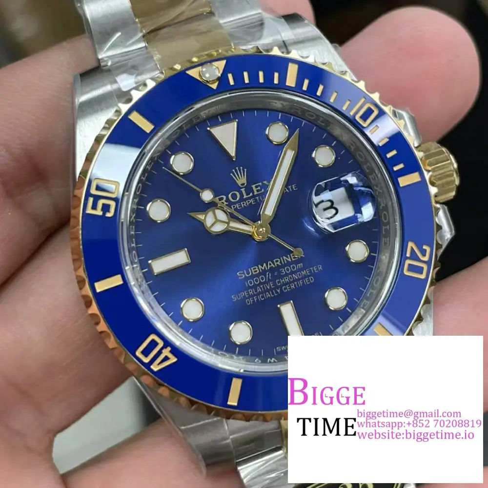 Submariner 40Mm 116613Lb 904L Ceramic Blue Dial Yg/Ss Bracelet Clean Factory Cf Vr3135 Rolex