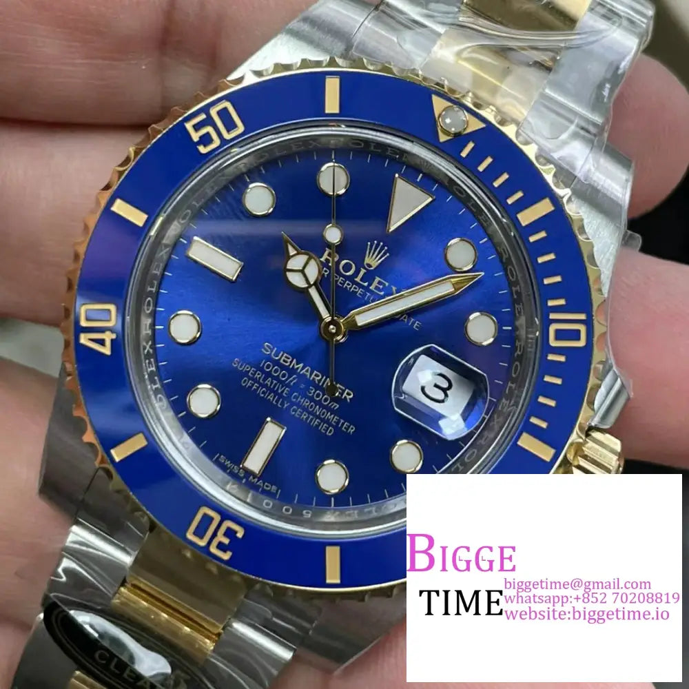 Submariner 40Mm 116613Lb 904L Ceramic Blue Dial Yg/Ss Bracelet Clean Factory Cf Vr3135 Rolex