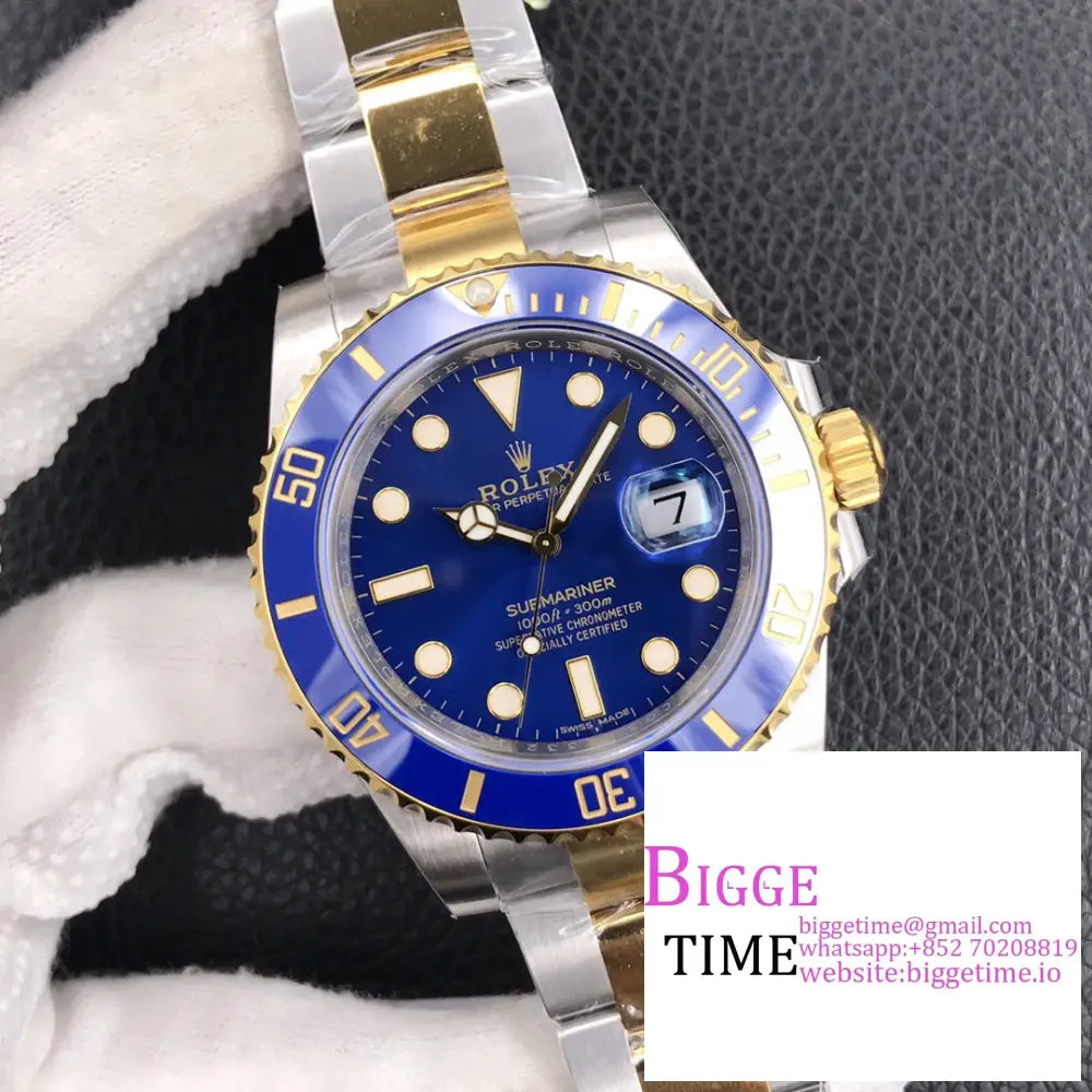 Submariner 40Mm 116613Lb 904L Ceramic Blue Dial Yg/Ss Bracelet Vsf Vs3135 Option1 Rolex