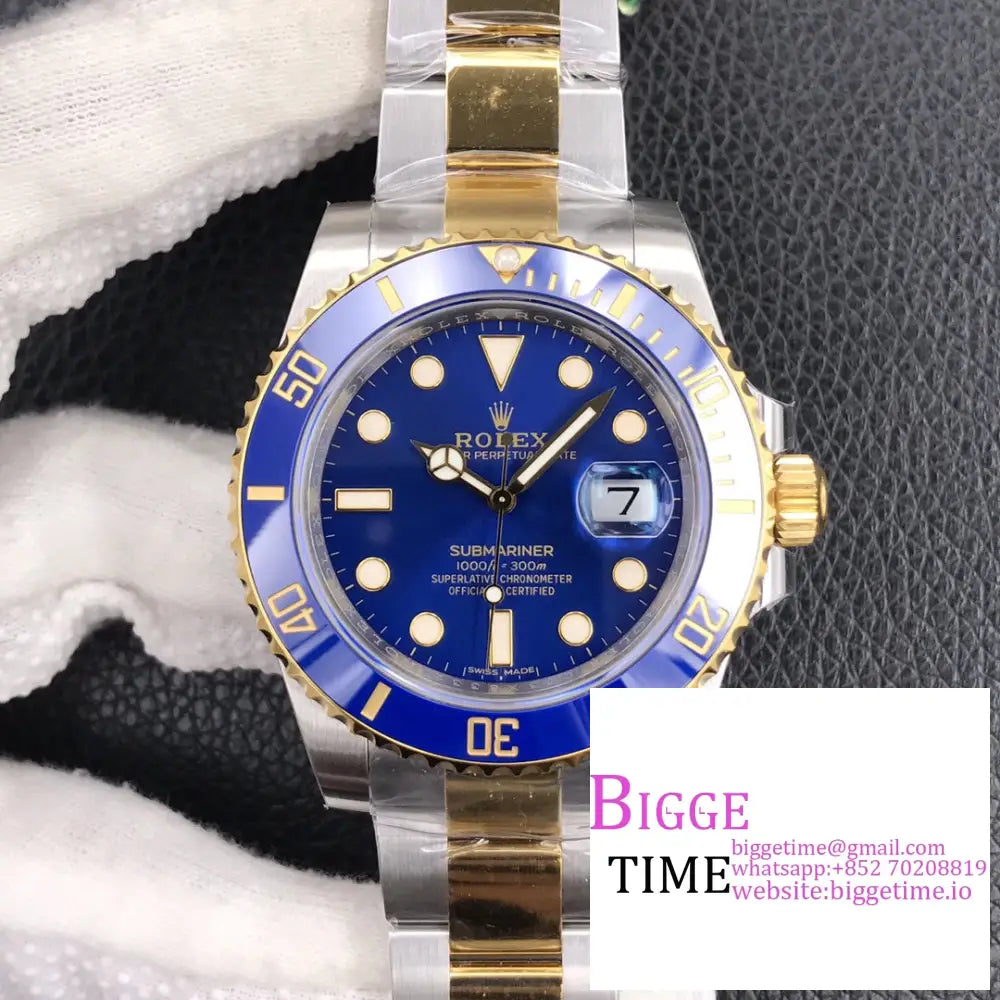 Submariner 40Mm 116613Lb 904L Ceramic Blue Dial Yg/Ss Bracelet Vsf Vs3135 Rolex