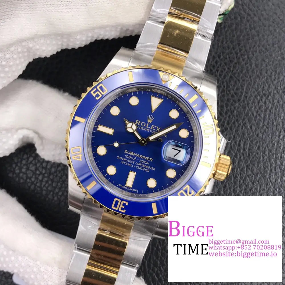 Submariner 40Mm 116613Lb 904L Ceramic Blue Dial Yg/Ss Bracelet Vsf Vs3135 Rolex