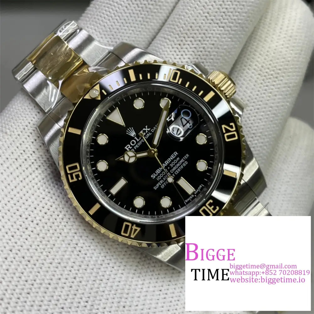 Submariner 40Mm 116613Ln 904L Ceramic Black Dial Yg/Ss Bracelet Clean Factory Cf Vr3135 Rolex