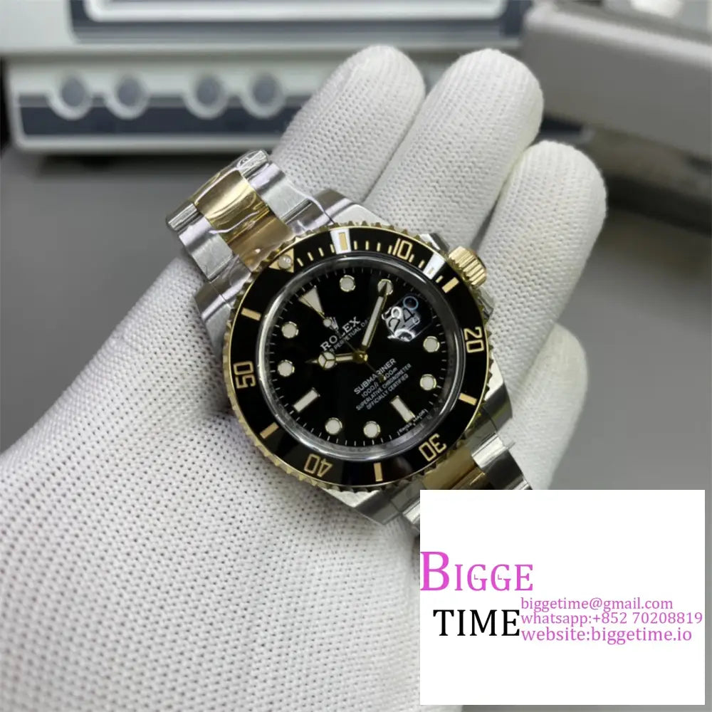 Submariner 40Mm 116613Ln 904L Ceramic Black Dial Yg/Ss Bracelet Clean Factory Cf Vr3135 Rolex