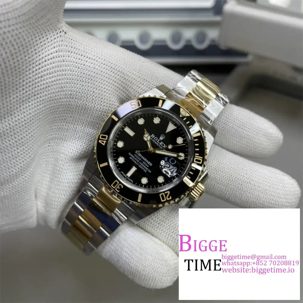 Submariner 40Mm 116613Ln 904L Ceramic Black Dial Yg/Ss Bracelet Clean Factory Cf Vr3135 Rolex