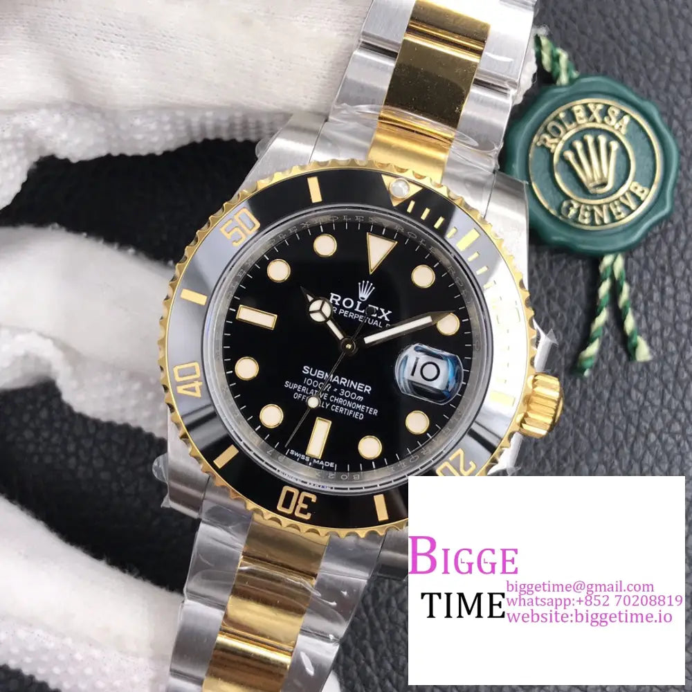 Submariner 40Mm 116613Ln 904L Ceramic Black Dial Yg/Ss Bracelet Vsf Vs3135 Rolex