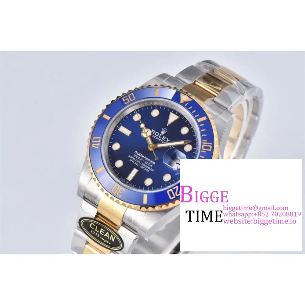 Submariner 40Mm 126613Lb 904L Ceramic Blue Dial Yg/Ss Bracelet Clean Factory Cf Vr3235 Rolex