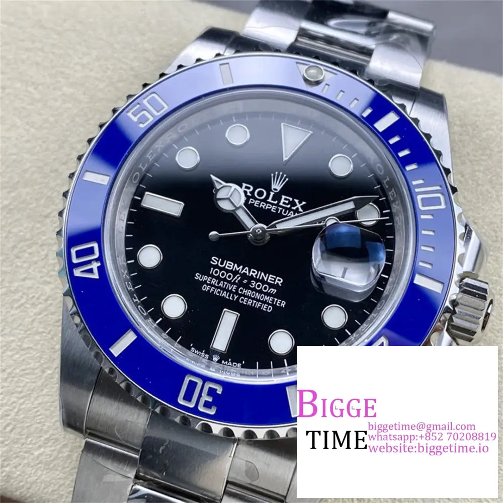 Submariner 41Mm 126610Lb 904L Blue Ceramic Black Dial Ss Bracelet Clean Factory Cf Vr3235 Option1