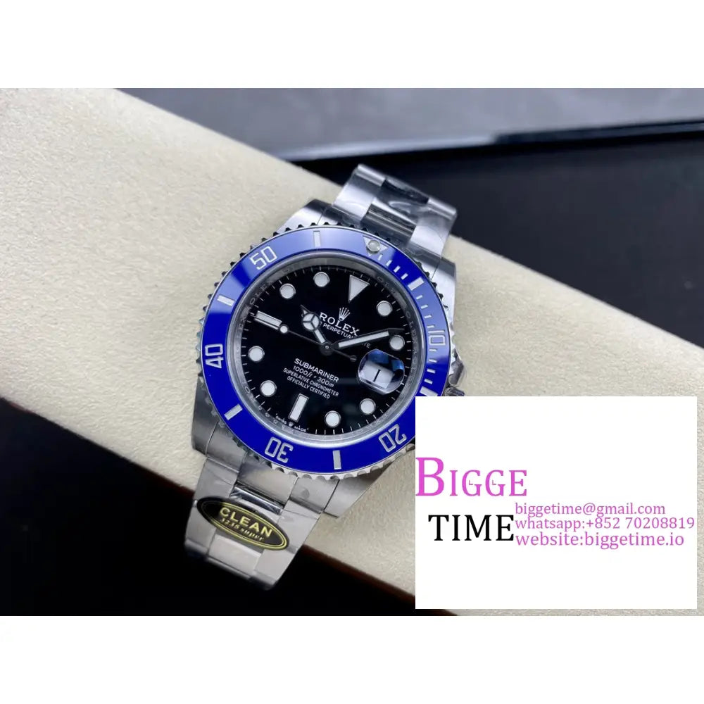 Submariner 41Mm 126610Lb 904L Blue Ceramic Black Dial Ss Bracelet Clean Factory Cf Vr3235 Rolex