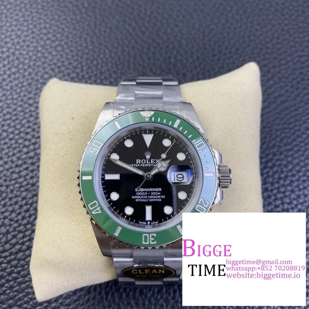 Submariner 41Mm 126610Lv 904L Green Ceramic Black Dial Ss Bracelet Clean Factory Cf Vr3235 Option1