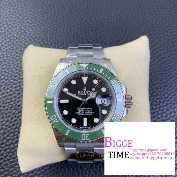 Submariner 41Mm 126610Lv 904L Green Ceramic Black Dial Ss Bracelet Clean Factory Cf Vr3235 Option1