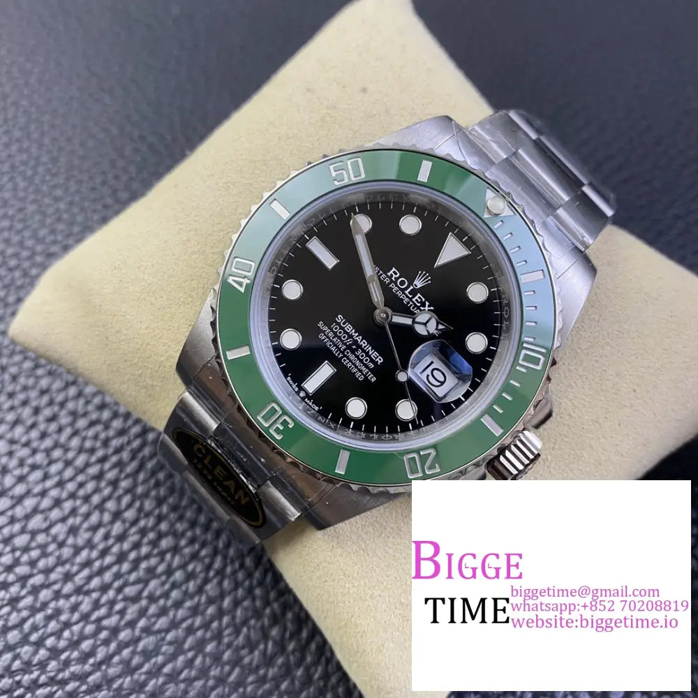 Submariner 41Mm 126610Lv 904L Green Ceramic Black Dial Ss Bracelet Clean Factory Cf Vr3235 Rolex