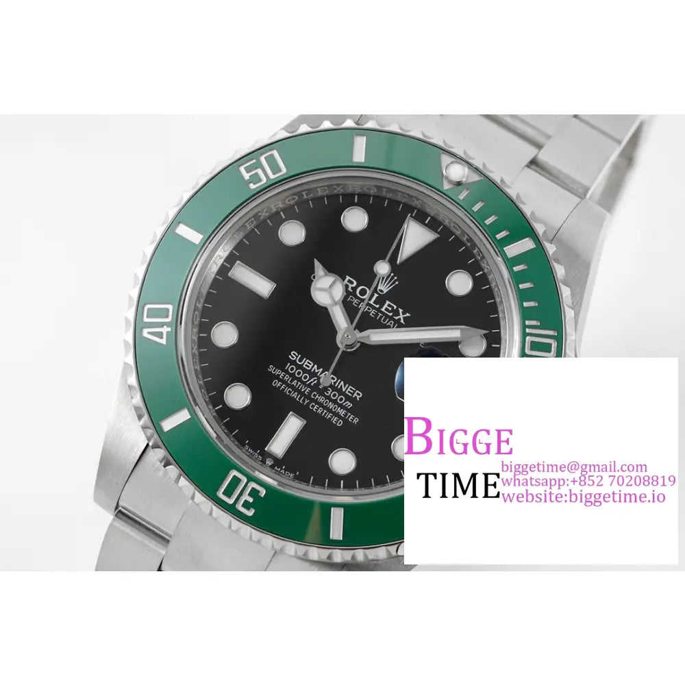 Submariner 41Mm 126610Lv 904L Green Ceramic Black Dial Ss Bracelet Vsf Vs3235 Rolex