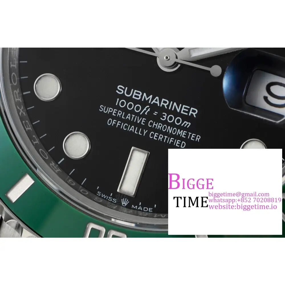 Submariner 41Mm 126610Lv 904L Green Ceramic Black Dial Ss Bracelet Vsf Vs3235 Rolex