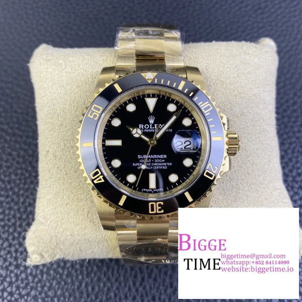 Submariner Yg 40Mm 116618Ln 904L Ceramic Black Dial Bracelet Clean Factory Cf Vr3135 Option1 Rolex