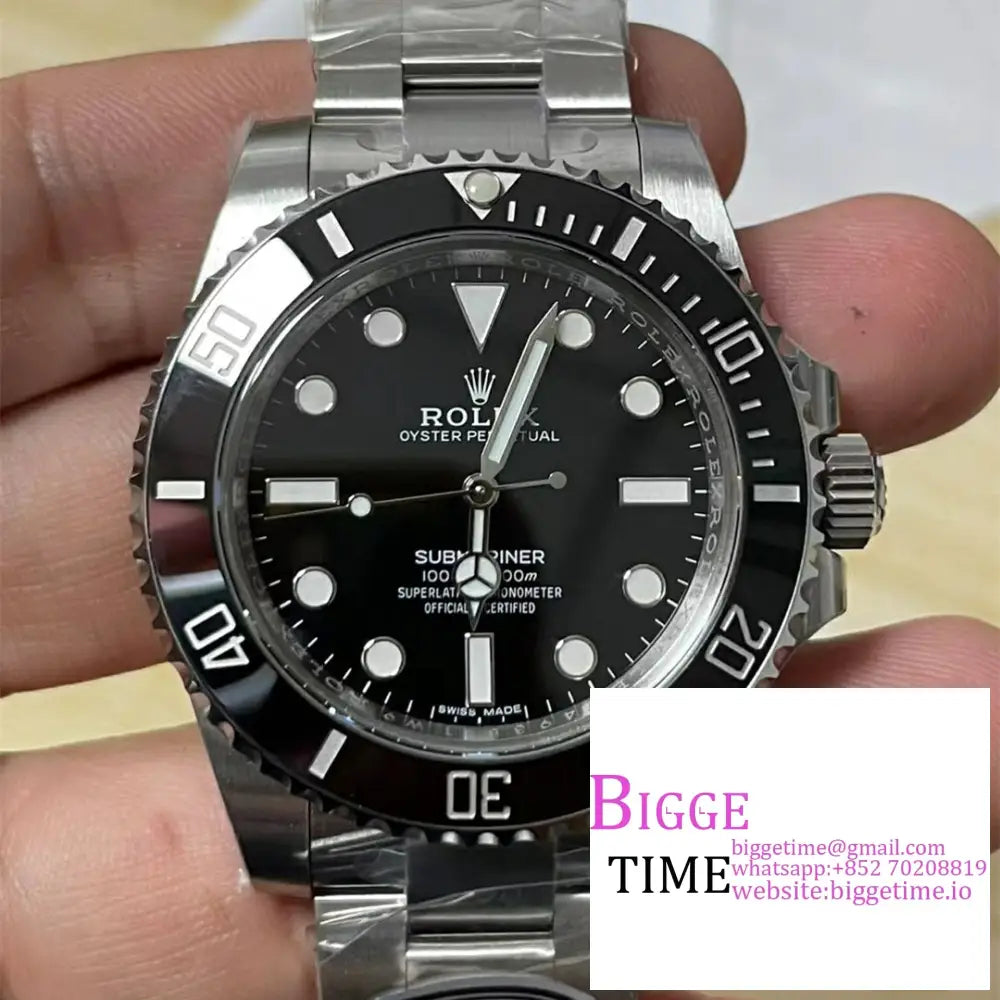 Submariner No Date 40Mm 114060 904L Ceramic Black Dial Ss Bracelet Clean Factory Cf Vr3130 Option1