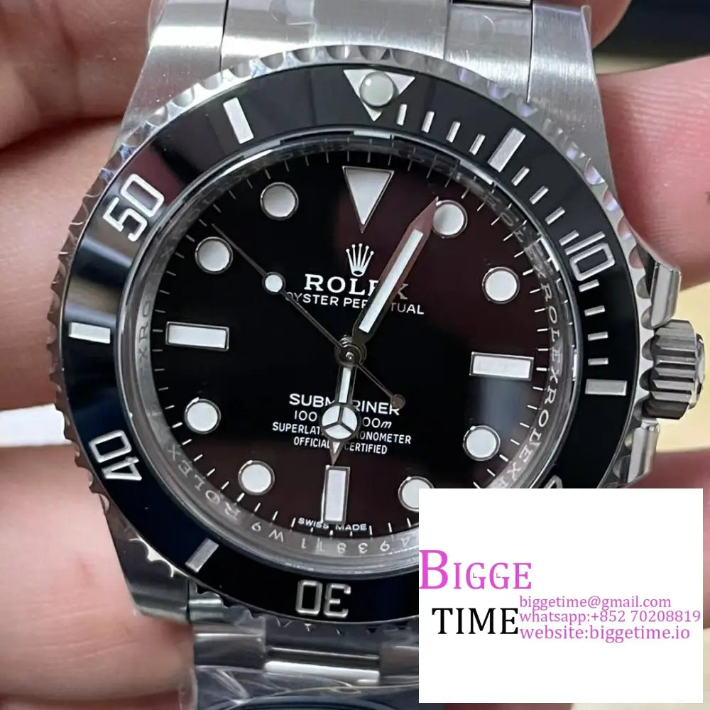 Submariner No Date 40Mm 114060 904L Ceramic Black Dial Ss Bracelet Clean Factory Cf Vr3130 Rolex