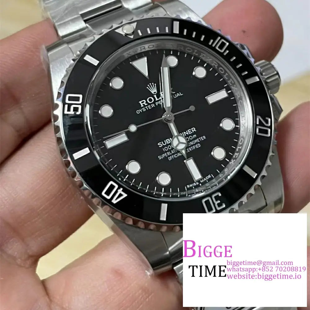 Submariner No Date 40Mm 114060 904L Ceramic Black Dial Ss Bracelet Clean Factory Cf Vr3130 Rolex