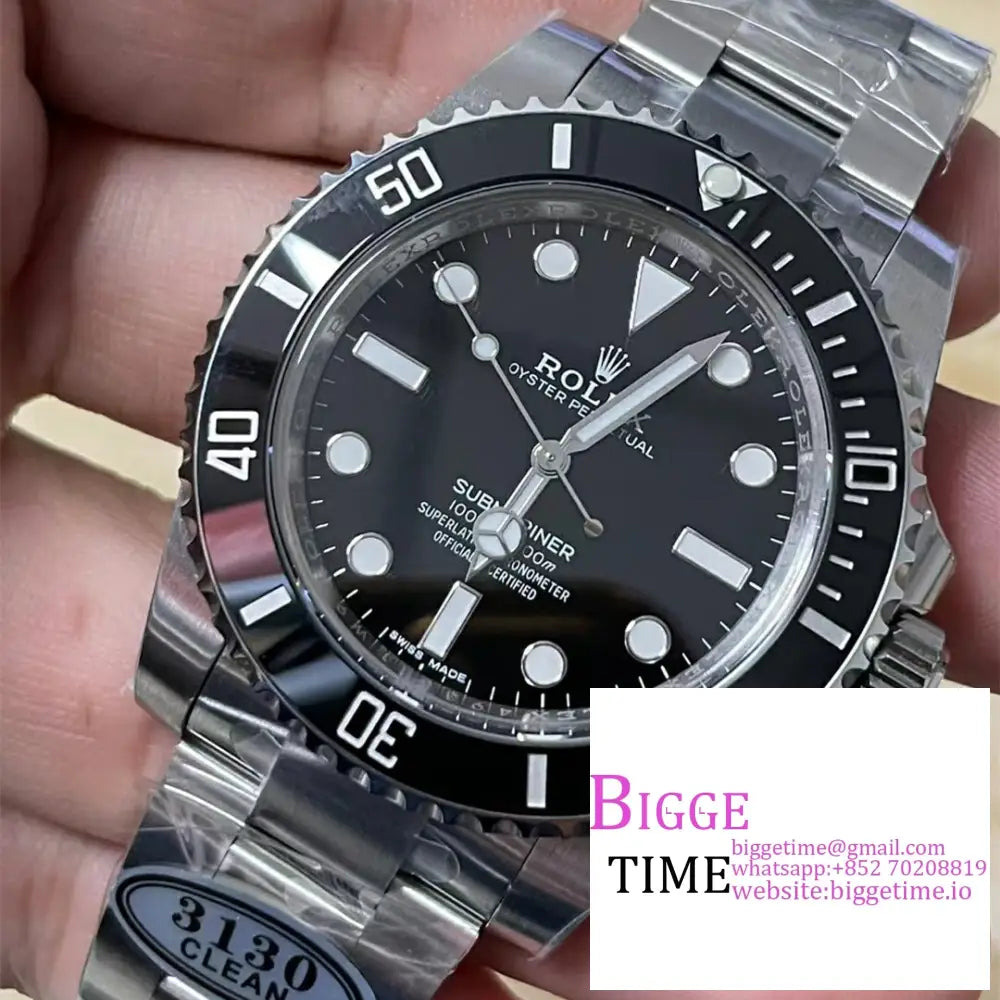 Submariner No Date 40Mm 114060 904L Ceramic Black Dial Ss Bracelet Clean Factory Cf Vr3130 Rolex