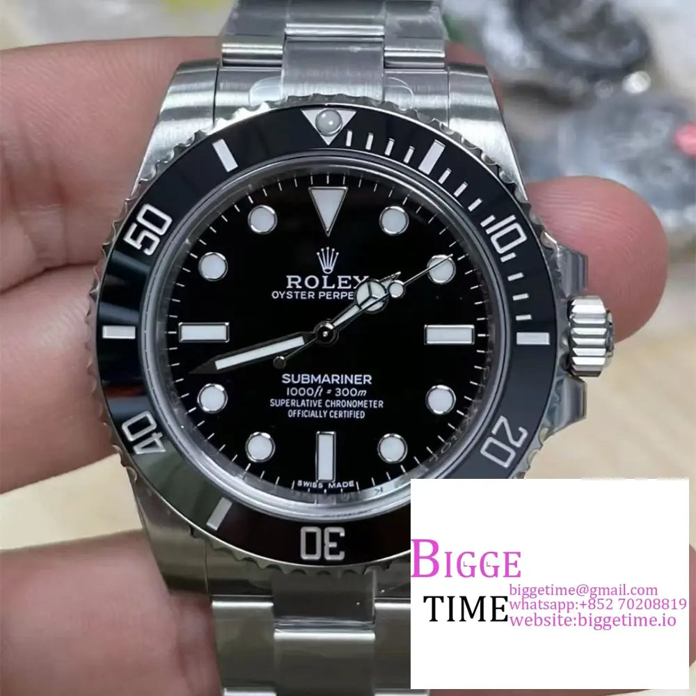 Submariner No Date 40Mm 114060 904L Ceramic Black Dial Ss Bracelet Vsf Vs3130 Option1 Rolex