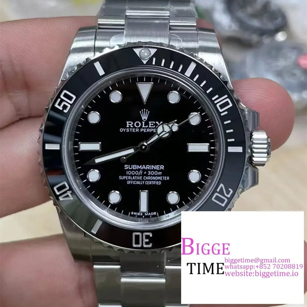 Submariner No Date 40Mm 114060 904L Ceramic Black Dial Ss Bracelet Vsf Vs3130 Option1 Rolex