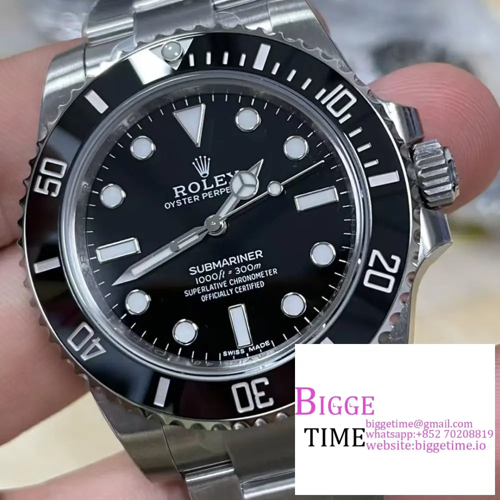 Submariner No Date 40Mm 114060 904L Ceramic Black Dial Ss Bracelet Vsf Vs3130 Rolex