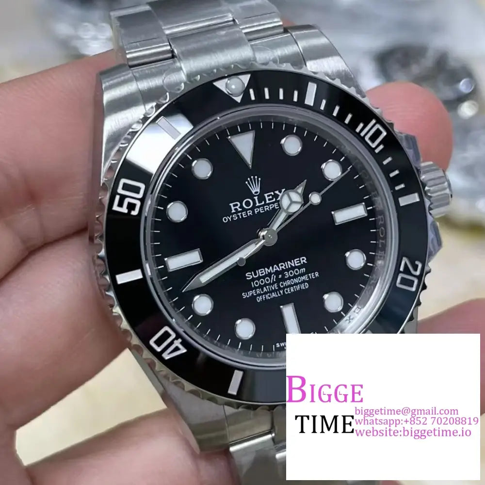 Submariner No Date 40Mm 114060 904L Ceramic Black Dial Ss Bracelet Vsf Vs3130 Rolex