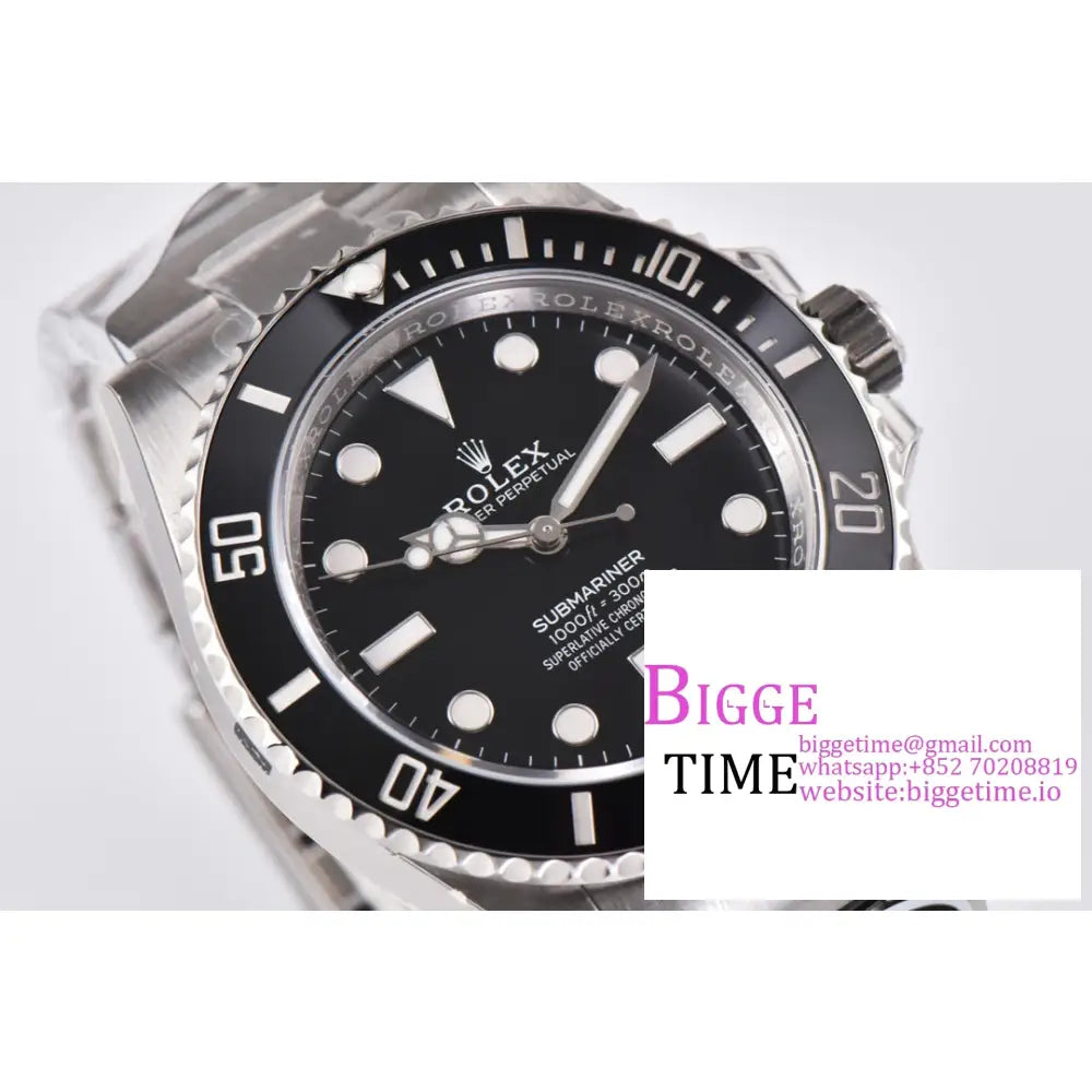 Submariner No Date 41Mm 124060 904L Ceramic Black Dial Ss Bracelet Clean Factory Cf Vr3230 Rolex