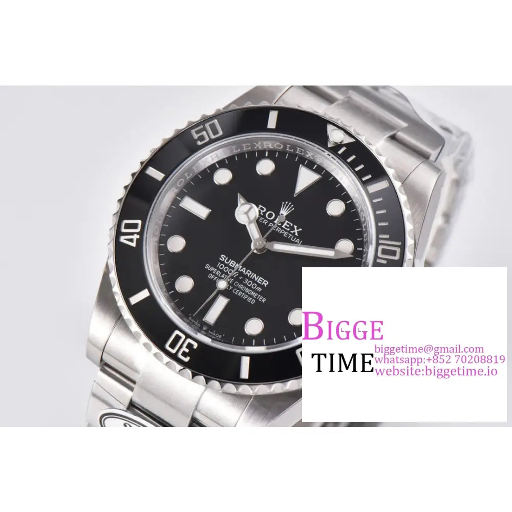 Submariner No Date 41Mm 124060 904L Ceramic Black Dial Ss Bracelet Clean Factory Cf Vr3230 Rolex