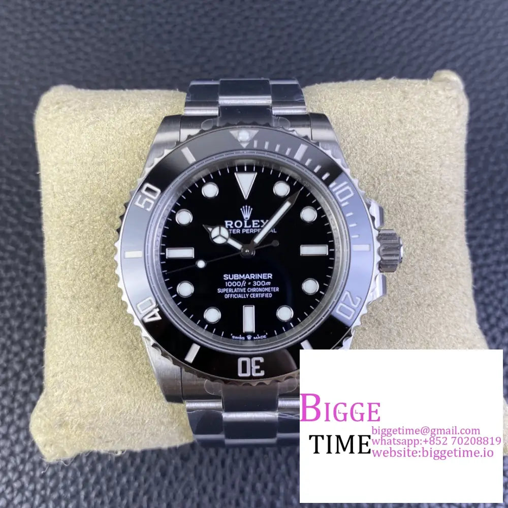 Submariner No Date 41Mm 124060 904L Ceramic Black Dial Ss Bracelet Vsf Vs3230 Option1 Rolex