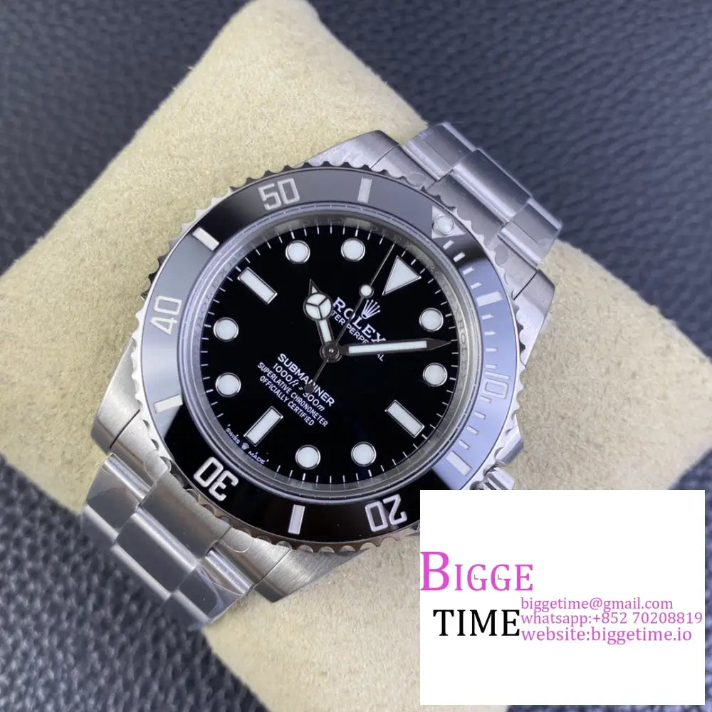 Submariner No Date 41Mm 124060 904L Ceramic Black Dial Ss Bracelet Vsf Vs3230 Rolex