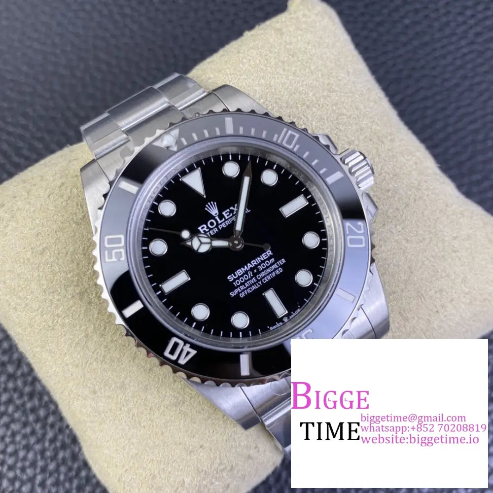 Submariner No Date 41Mm 124060 904L Ceramic Black Dial Ss Bracelet Vsf Vs3230 Rolex