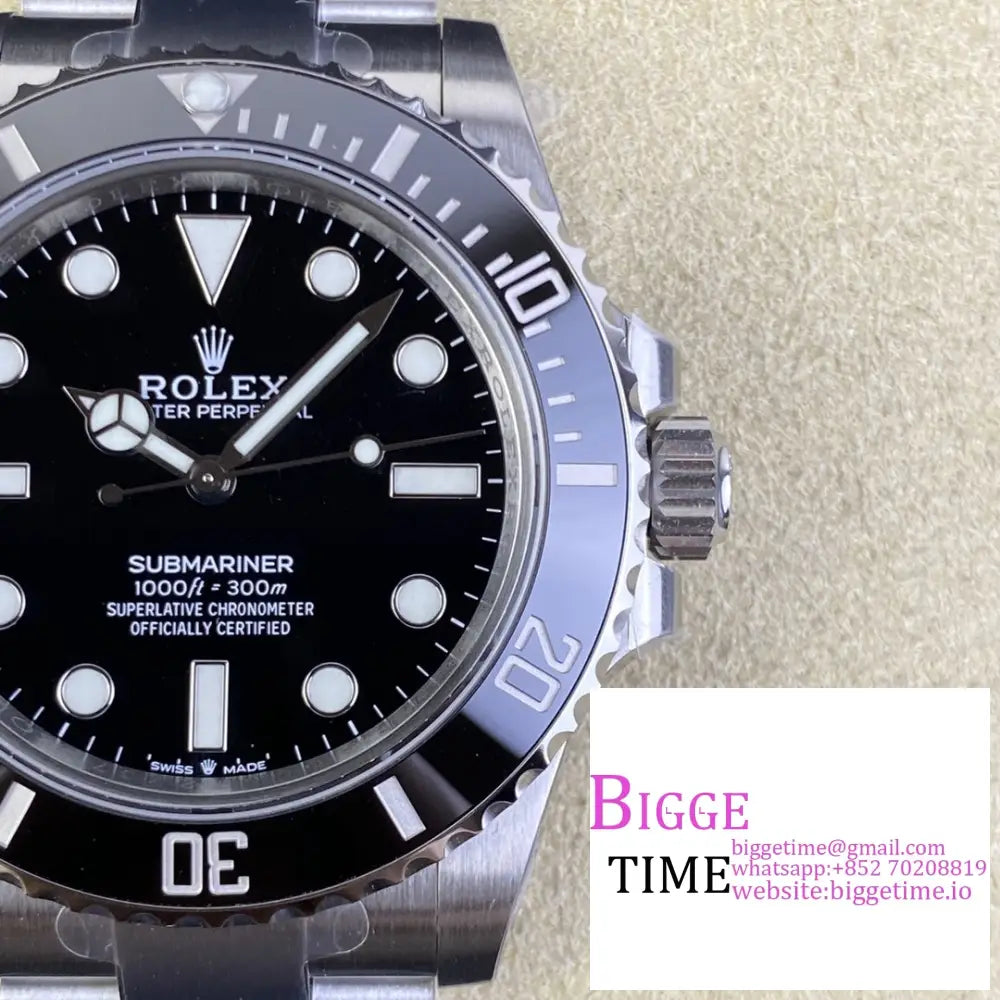 Submariner No Date 41Mm 124060 904L Ceramic Black Dial Ss Bracelet Vsf Vs3230 Rolex