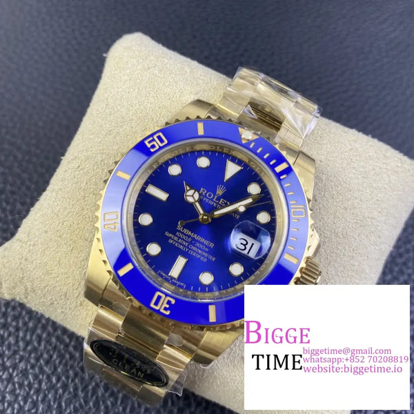 Submariner Yg 40Mm 116618Lb 904L Ceramic Blue Dial Bracelet Clean Factory Cf Vr3135 Option1 Rolex