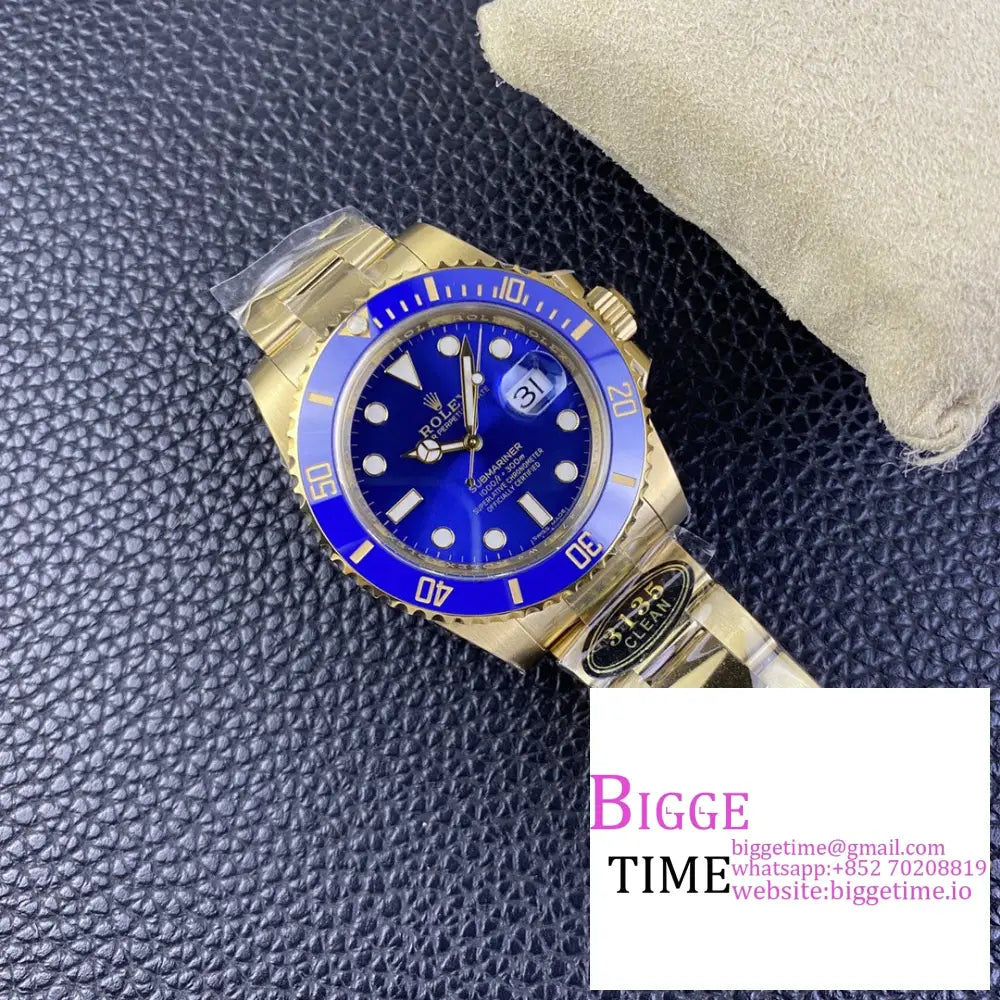 Submariner Yg 40Mm 116618Lb 904L Ceramic Blue Dial Bracelet Clean Factory Cf Vr3135 Rolex