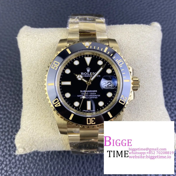 Submariner Yg 40Mm 116618Ln 904L Ceramic Black Dial Bracelet Clean Factory Cf Vr3135 Option1 Rolex