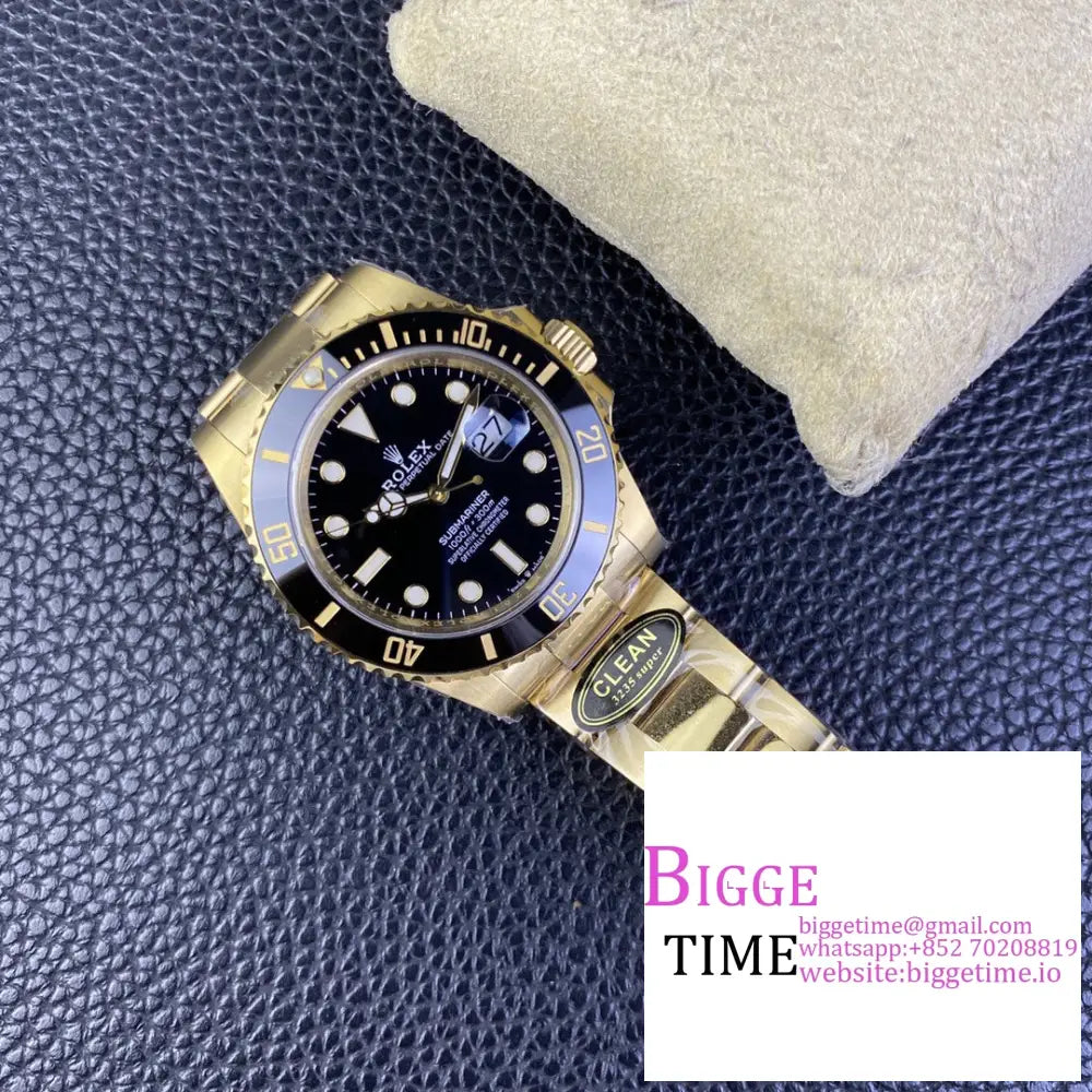 Submariner Yg 41Mm 126618Ln 904L Ceramic Black Dial Bracelet Clean Factory Cf Vr3235 Rolex