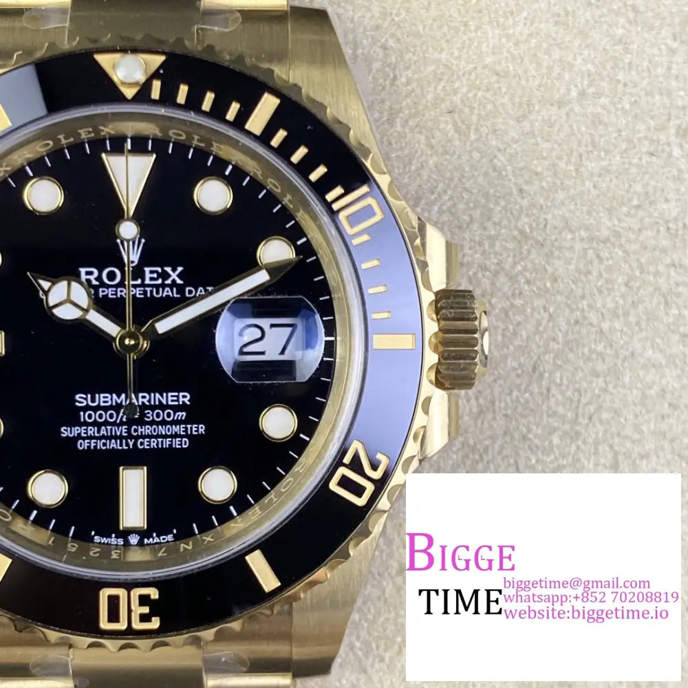 Submariner Yg 41Mm 126618Ln 904L Ceramic Black Dial Bracelet Clean Factory Cf Vr3235 Rolex