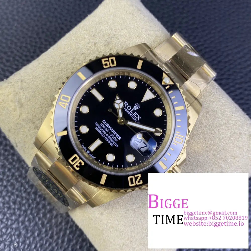 Submariner Yg 41Mm 126618Ln 904L Ceramic Black Dial Bracelet Clean Factory Cf Vr3235 Rolex