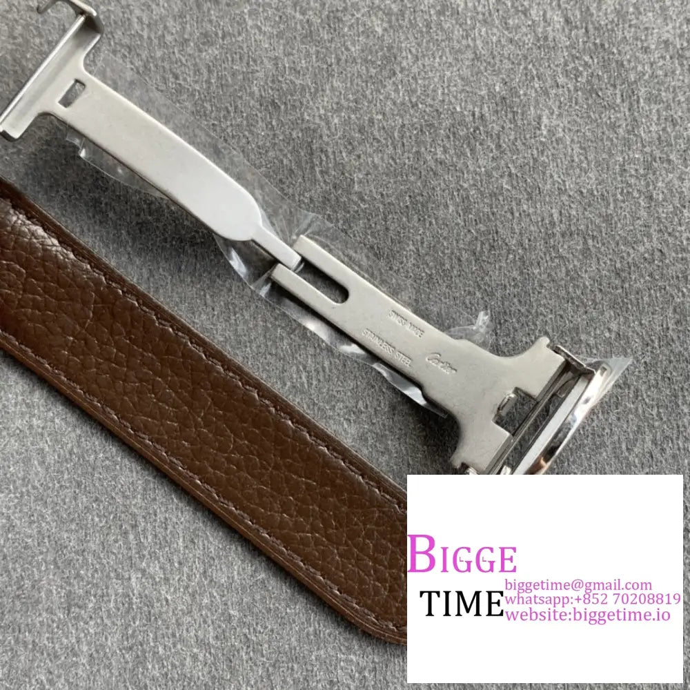 Tank 24Mm White Dial Brown Leather Strap K11F Swiss Quartz Cartier