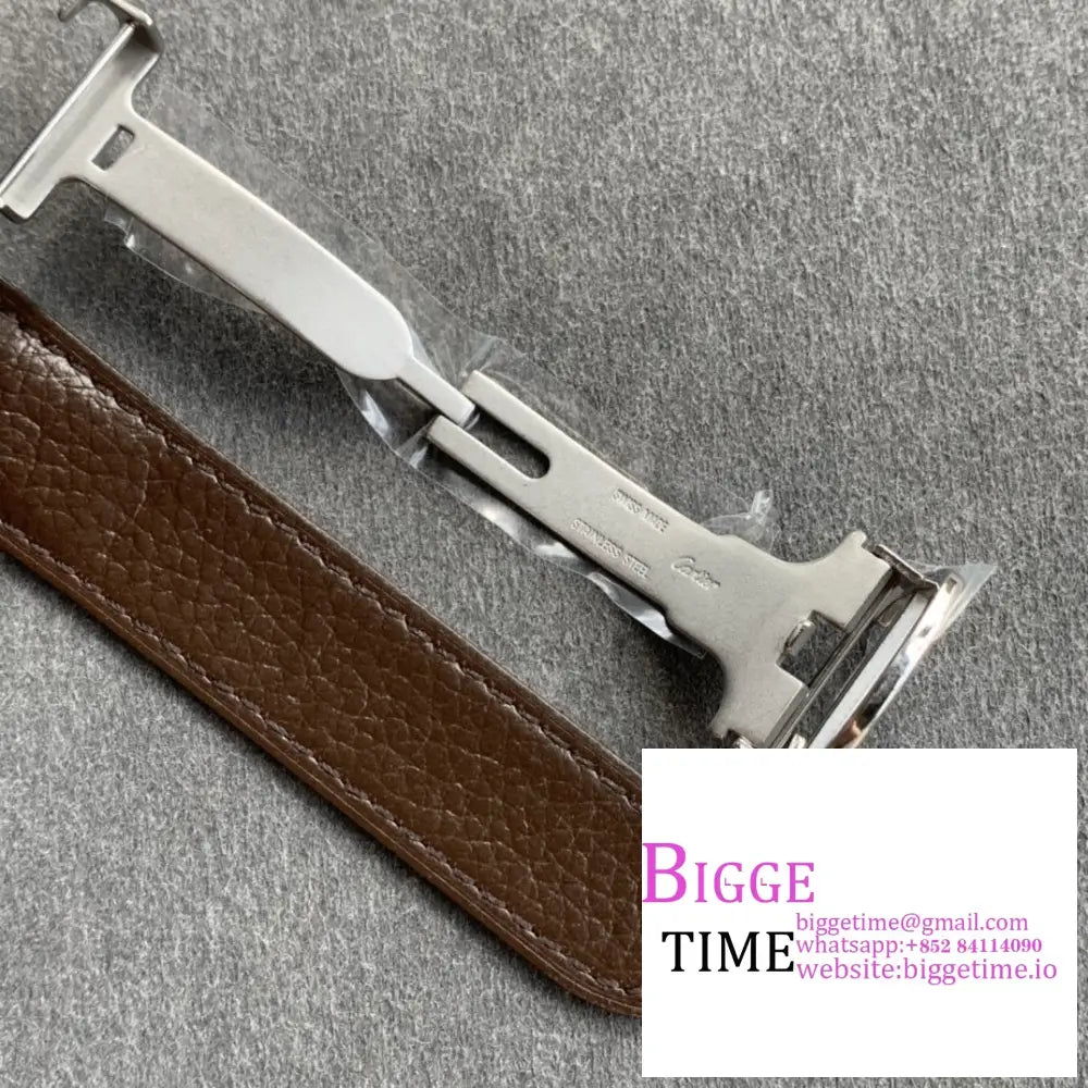 Tank 24Mm White Dial Brown Leather Strap K11F Swiss Quartz Cartier